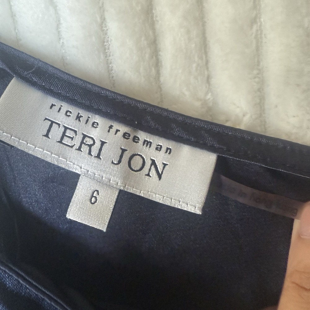 Rickie Freeman TERI JON Mini Slip Dress Navy Size 6 - Picture 11 of 12